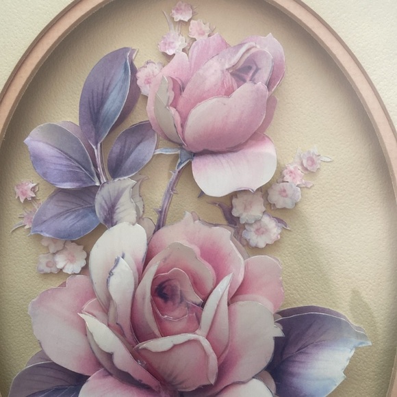 2 Vintage 3D paper tole Flower pictures - Picture 7 of 16